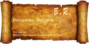 Bergauer Roland névjegykártya